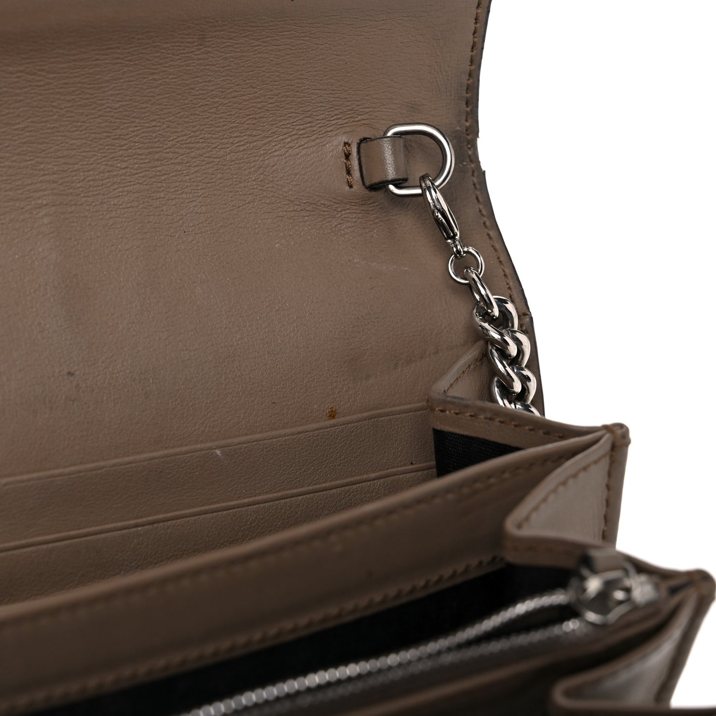 GG Supreme Monogram Mini Dionysus Chain Wallet Beige Taupe