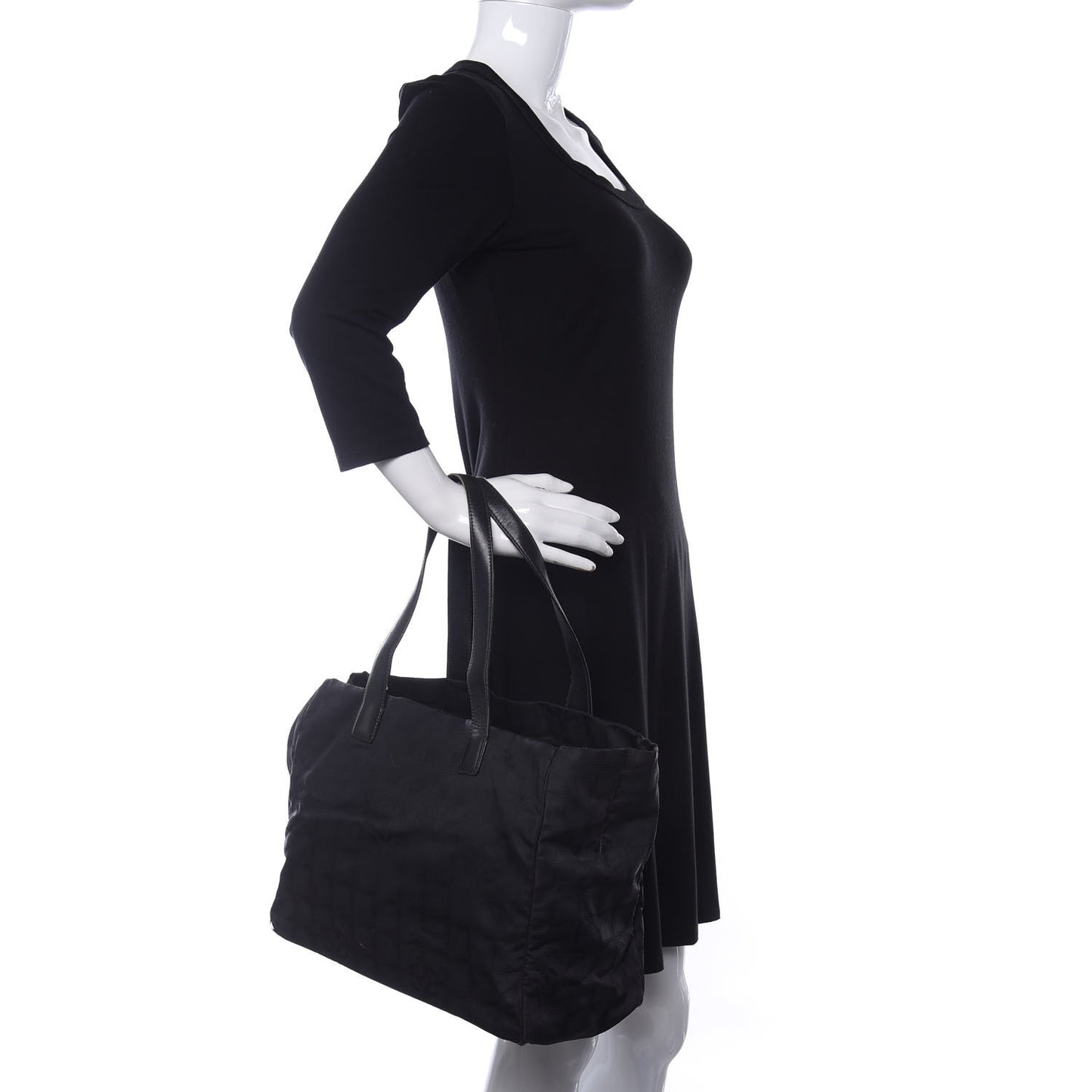 Nylon Medium Travel Tote Black