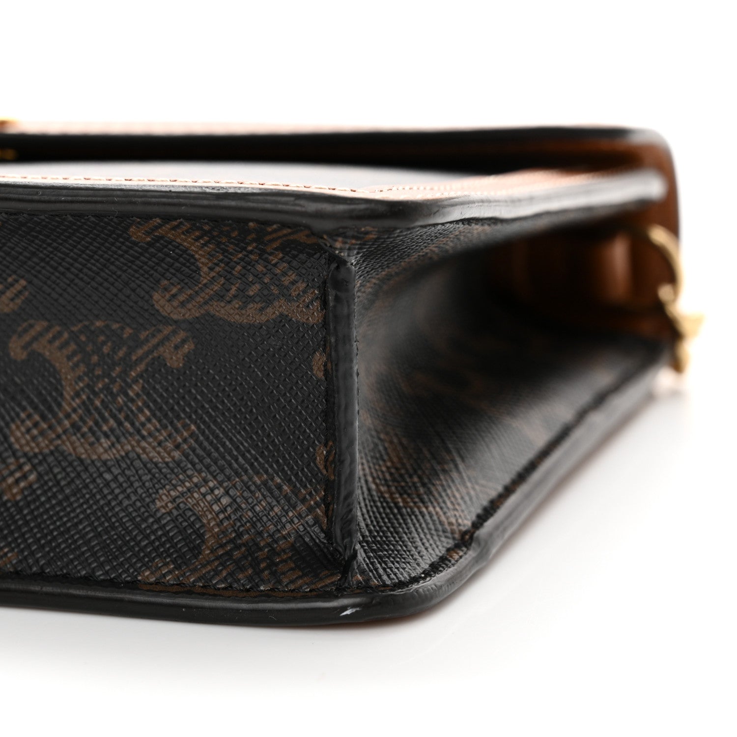 Celine Triomphe Canvas Calfskin Margo Wallet on Chain Tan 10 of 13