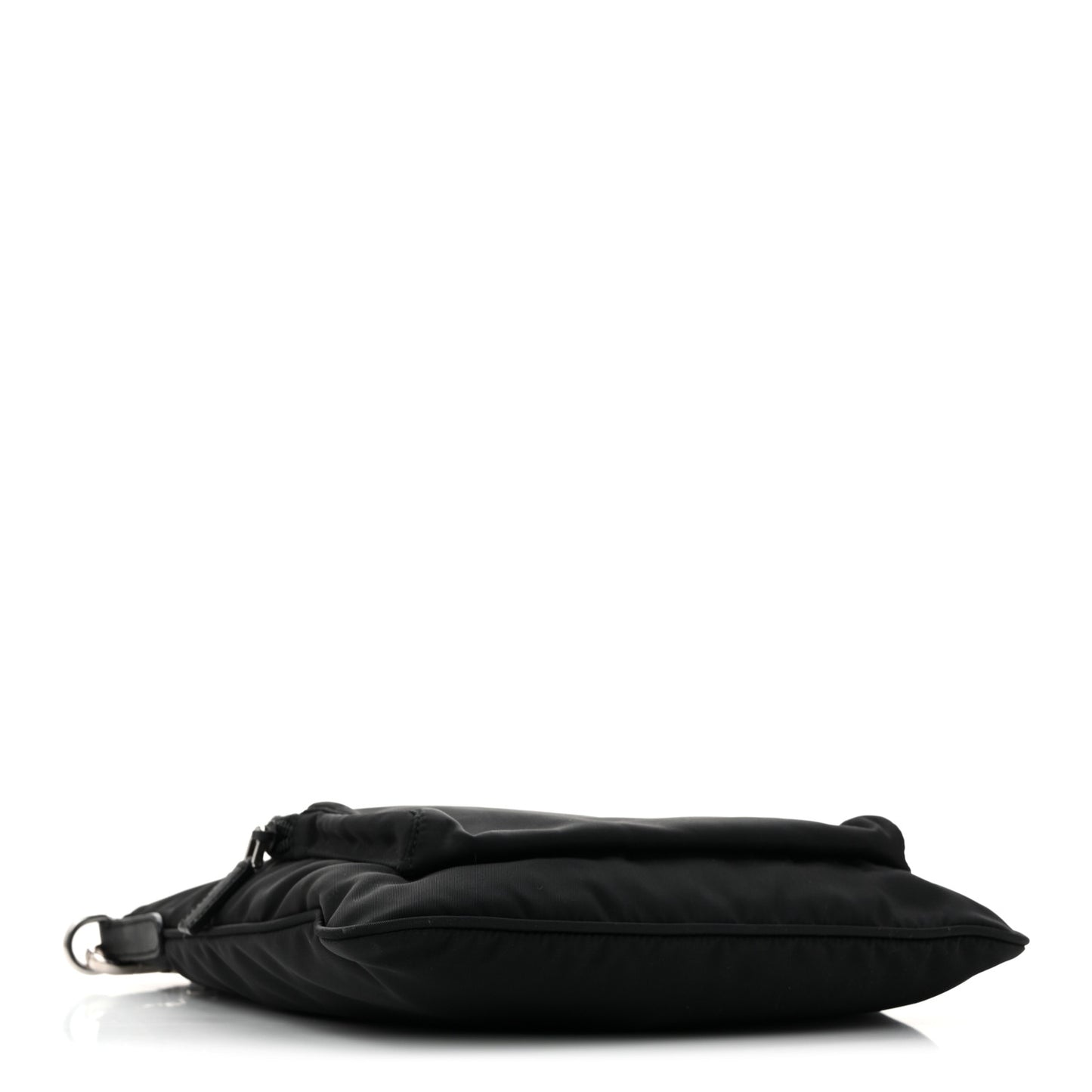 Tessuto Nylon Saffiano Flat Messenger Bag Black