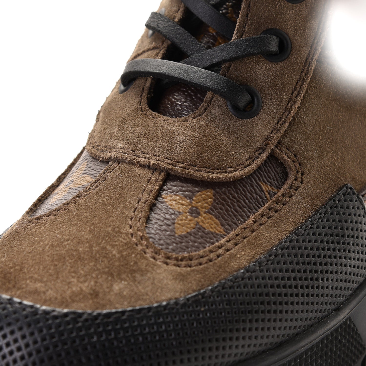 Louis Vuitton Suede Calfskin Monogram Laureate Platform Desert Boots 36.5 Kaki 9 of 9