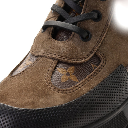 Louis Vuitton Suede Calfskin Monogram Laureate Platform Desert Boots 36.5 Kaki 9 of 9