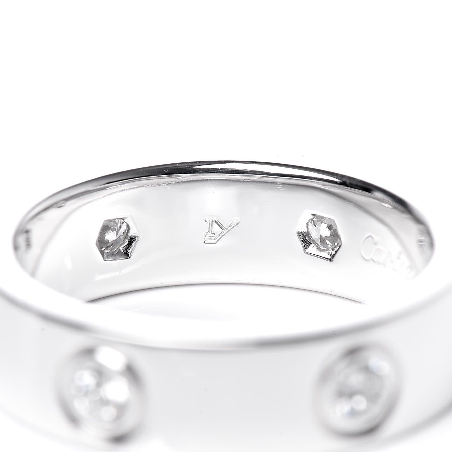 Cartier 18K White Gold 6 Diamond 5.5mm LOVE Ring 52 6 5 of 8