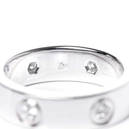 Cartier 18K White Gold 6 Diamond 5.5mm LOVE Ring 52 6 5 of 8