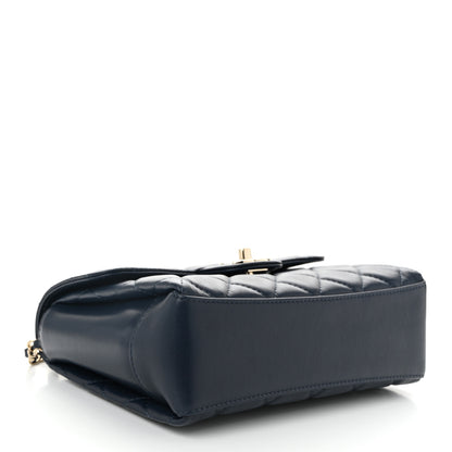 Chanel Lambskin Quilted Small Top Handle Square Flap Navy Blue 4 of 10