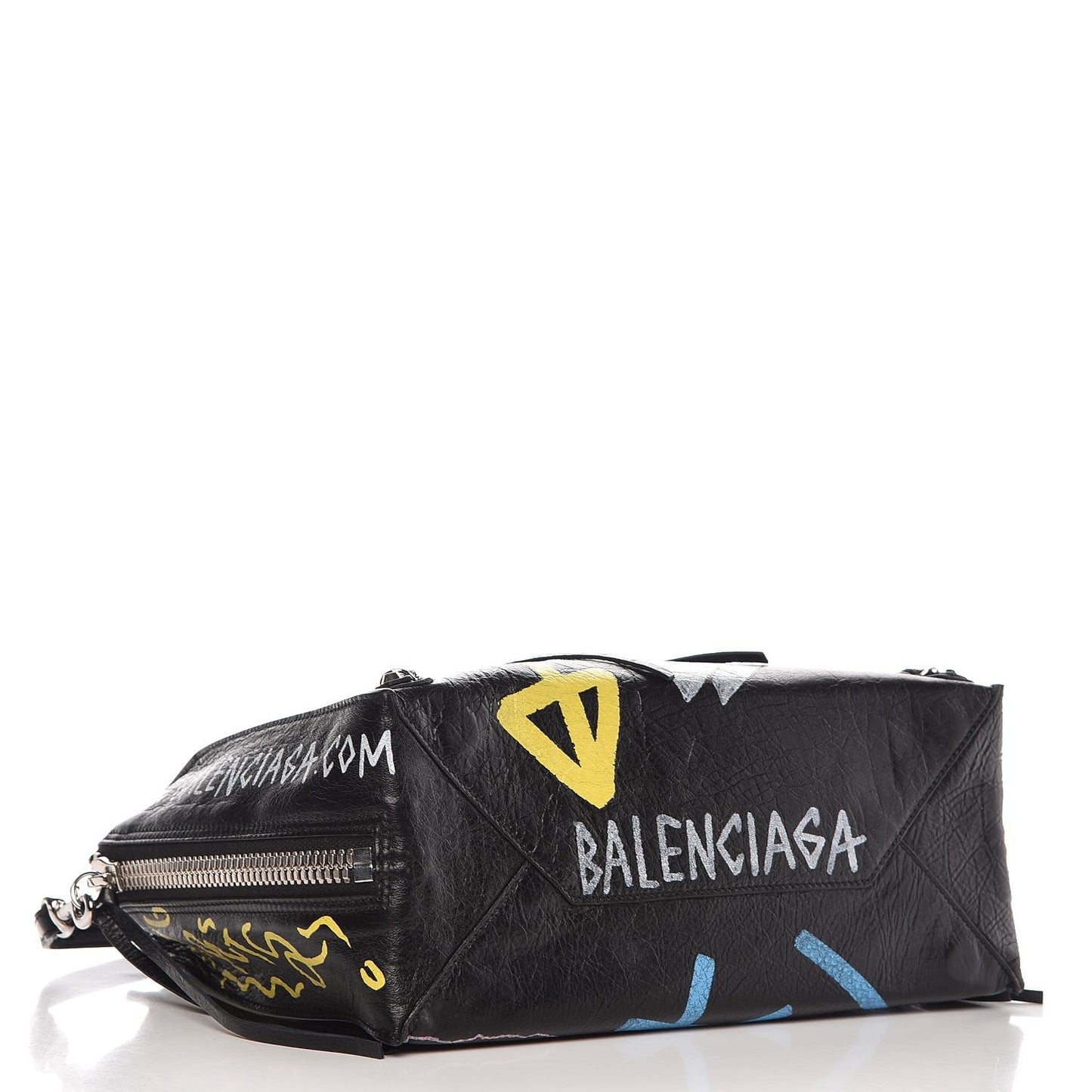 Agneau Graffiti Papier A6 Zip Around Tote Black