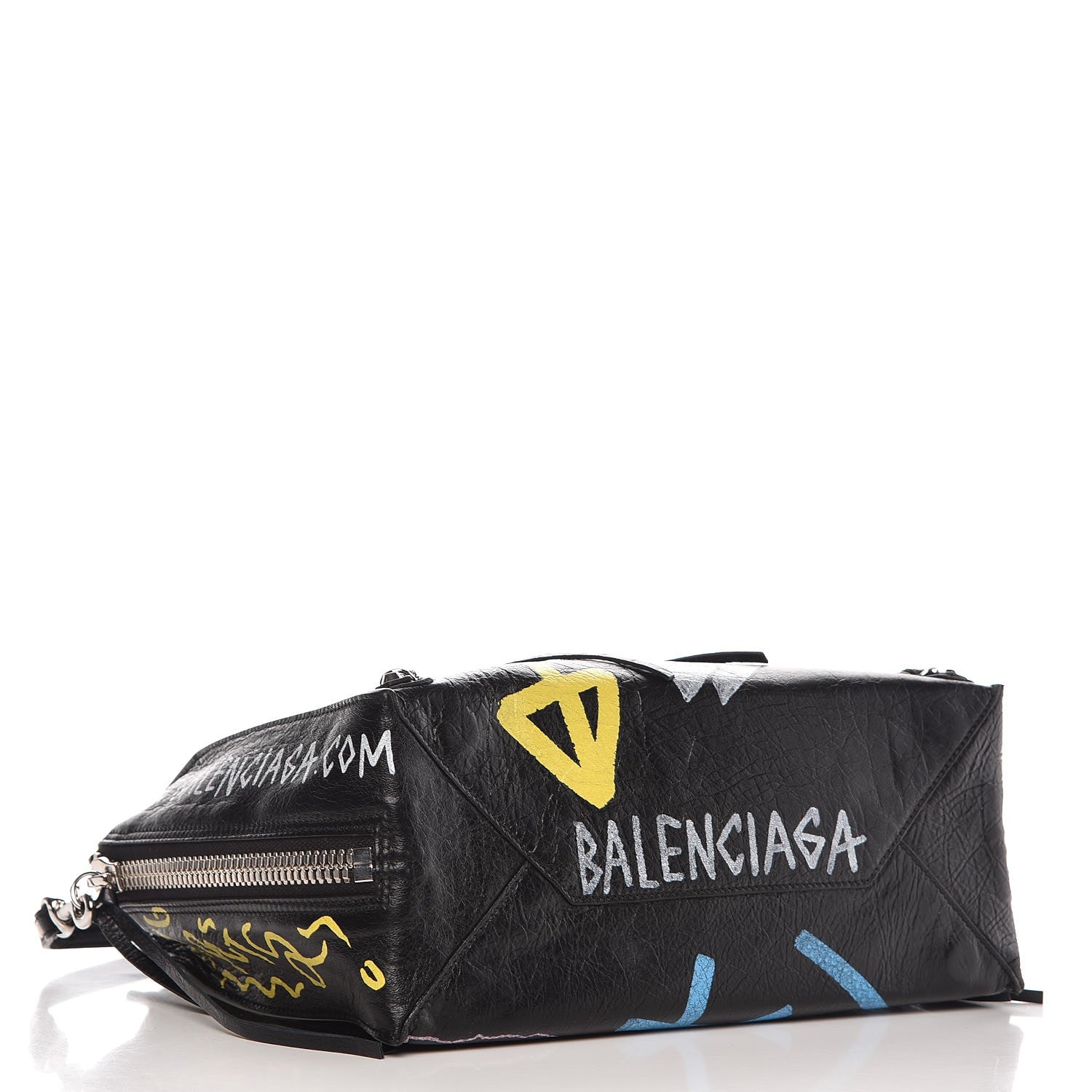 Balenciaga Agneau Graffiti Papier A6 Zip Around Tote Black 4 of 6