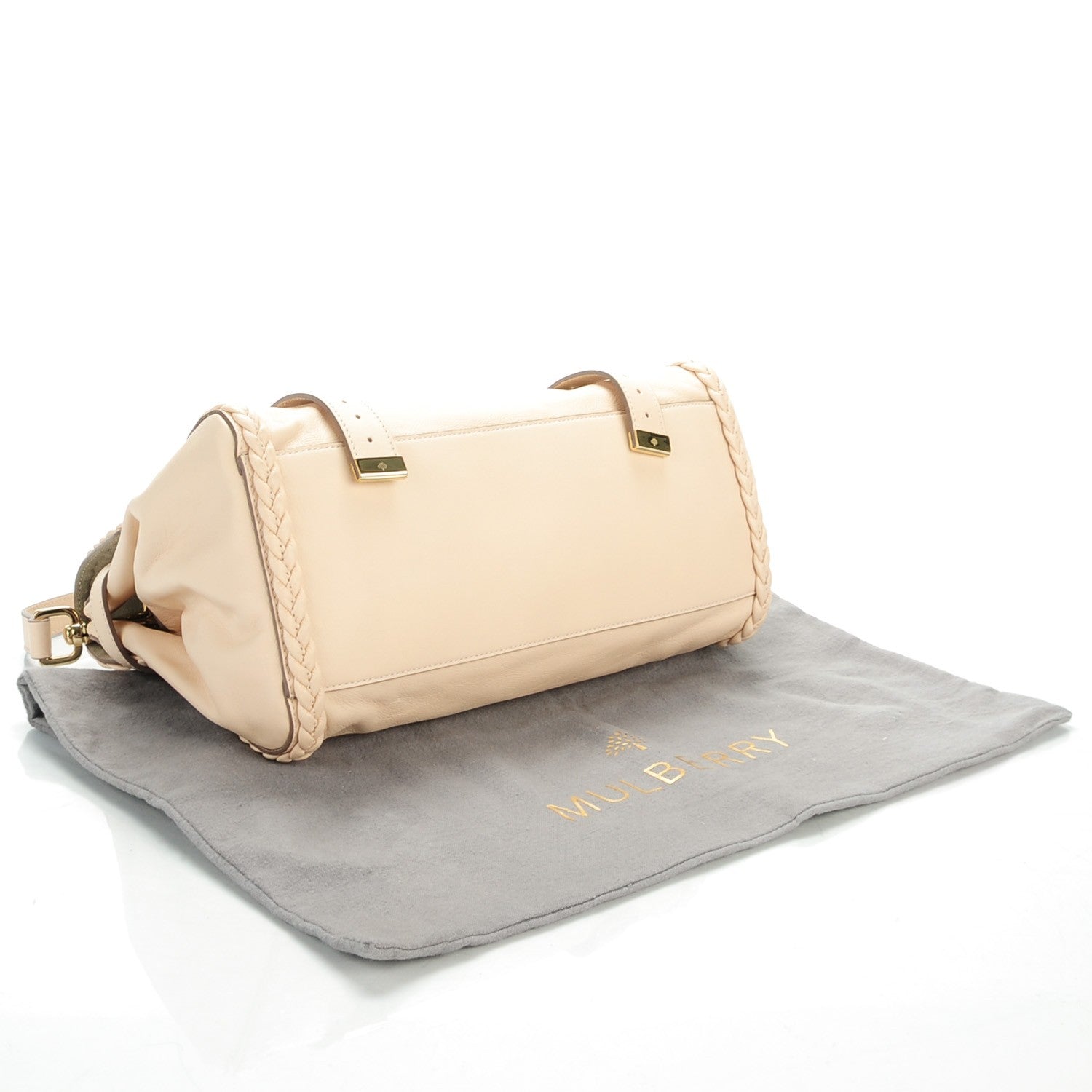 Mulberry Small Grain Calf Nappa Woven Trim Medium Alexa Creamy Pink 4 of 8
