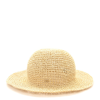 Chanel Straw Wide Brim Hat L Beige 1 of 8
