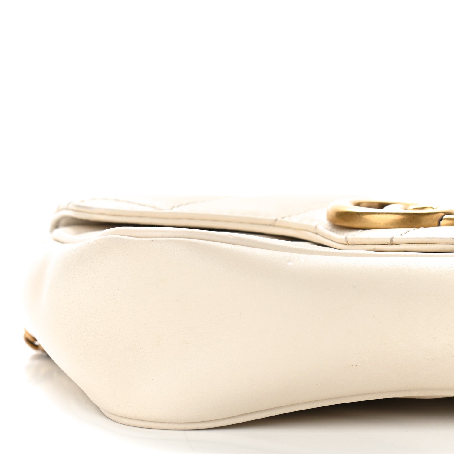 Gucci Calfskin Matelasse Super Mini GG Marmont Shoulder Bag White 9 of 12