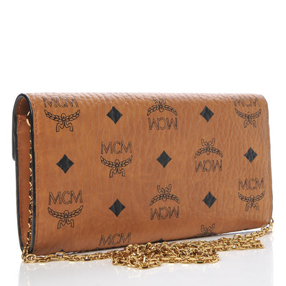 MCM Visetos Large Patricia Chain Wallet Cognac 3 of 9