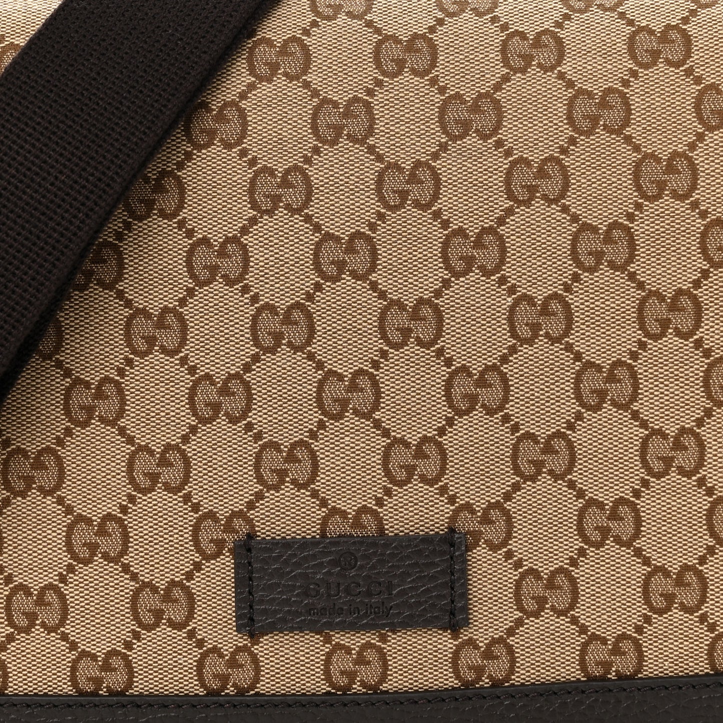 Monogram Flap Messenger Bag Beige Dark Brown