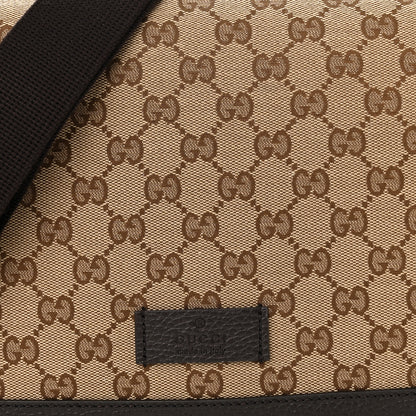 Gucci Monogram Flap Messenger Bag Beige Dark Brown 8 of 10