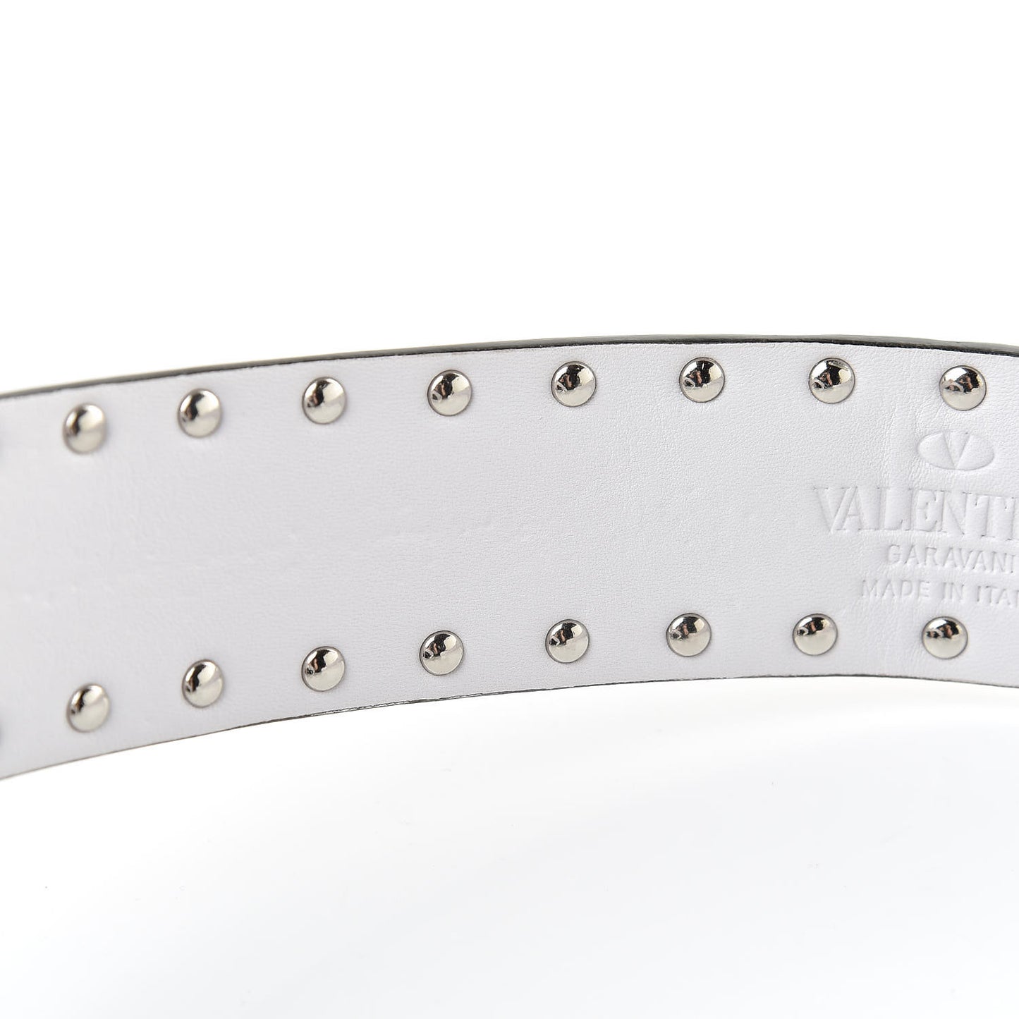 Lambskin Free Rockstud Spike Shoulder Strap Optic White