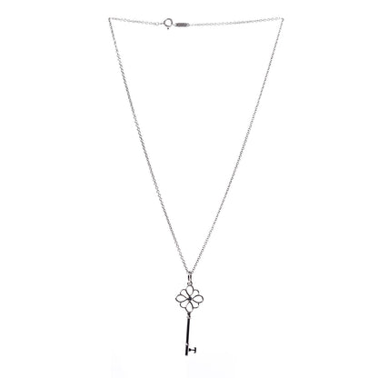 Tiffany Sterling Silver Sapphire Knot Key Pendant Necklace 3 of 7