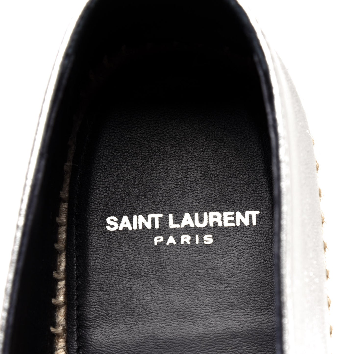 Metallic Lambskin Monogram Espadrilles 39 Silver