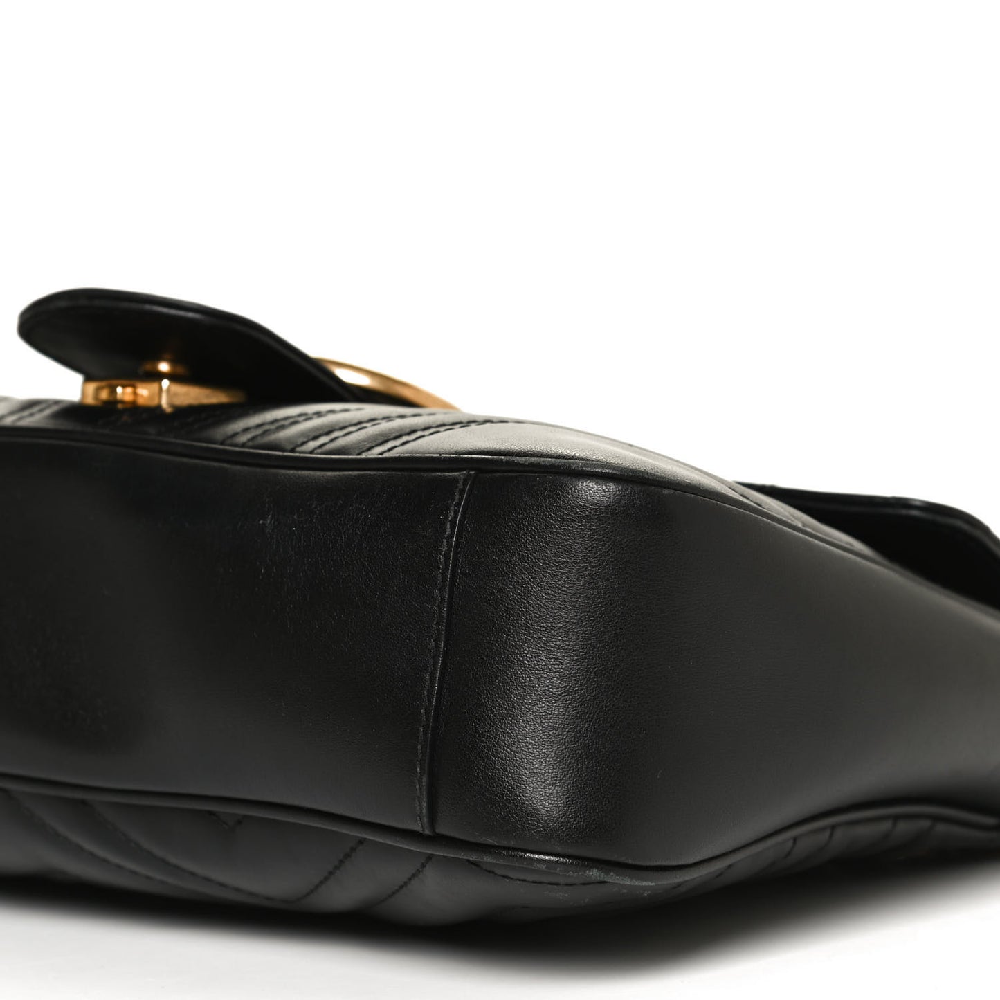 Calfskin Matelasse Medium GG Marmont Shoulder Bag Black