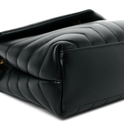 Saint Laurent Calfskin Y Quilted Monogram Small Loulou Chain Satchel Black 10 of 11