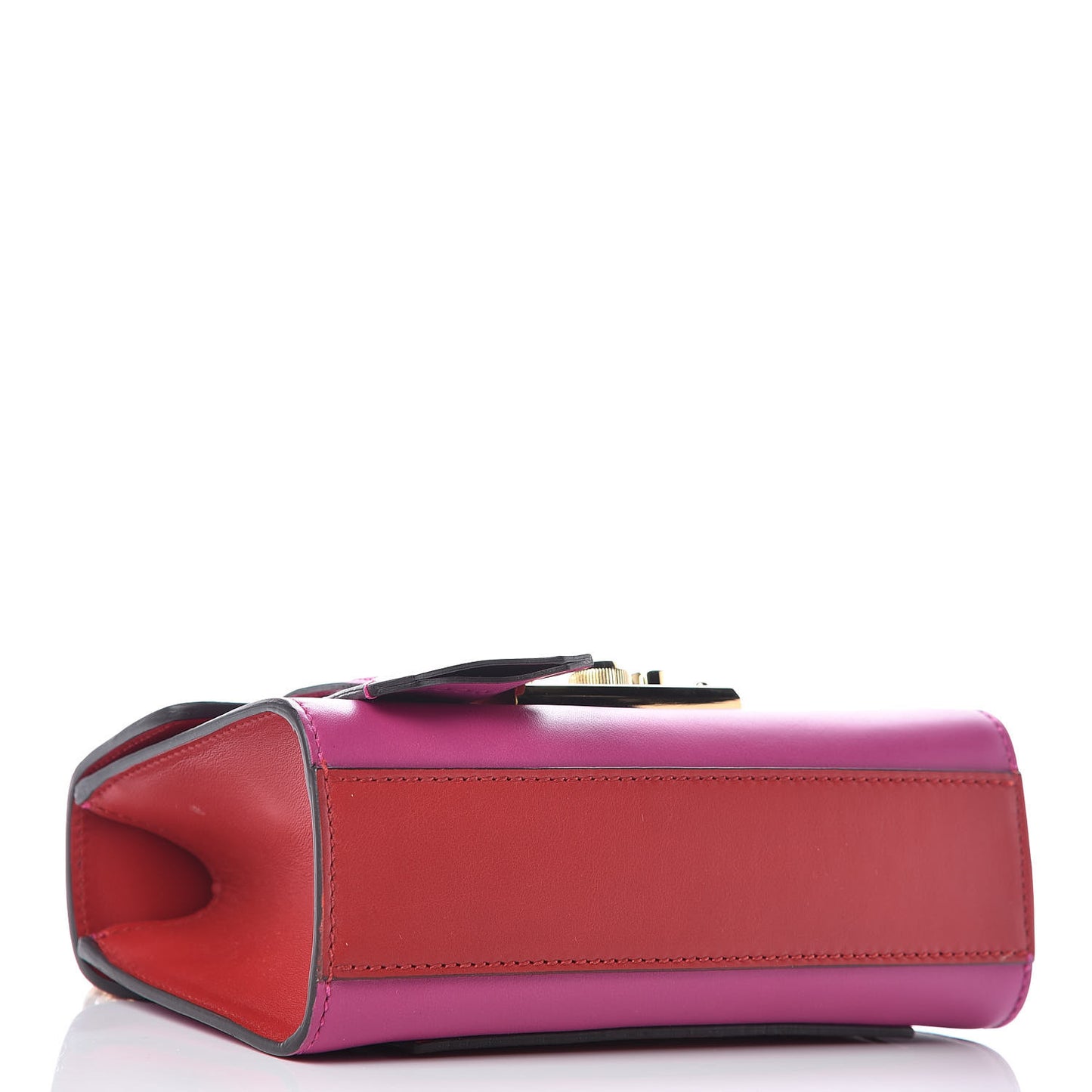 Calfskin Small Padlock Shoulder Bag New Rosette Hibiscus Red