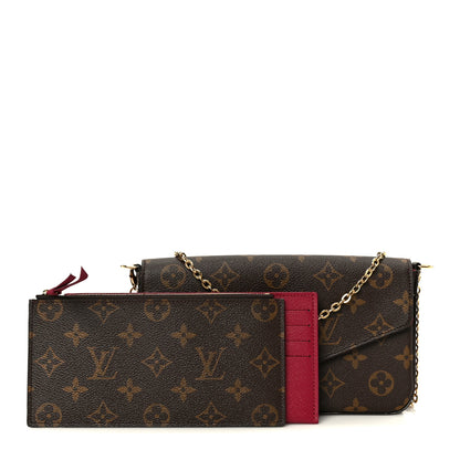 Louis Vuitton Monogram Pochette Felicie Chain Wallet Fuchsia 3 of 16