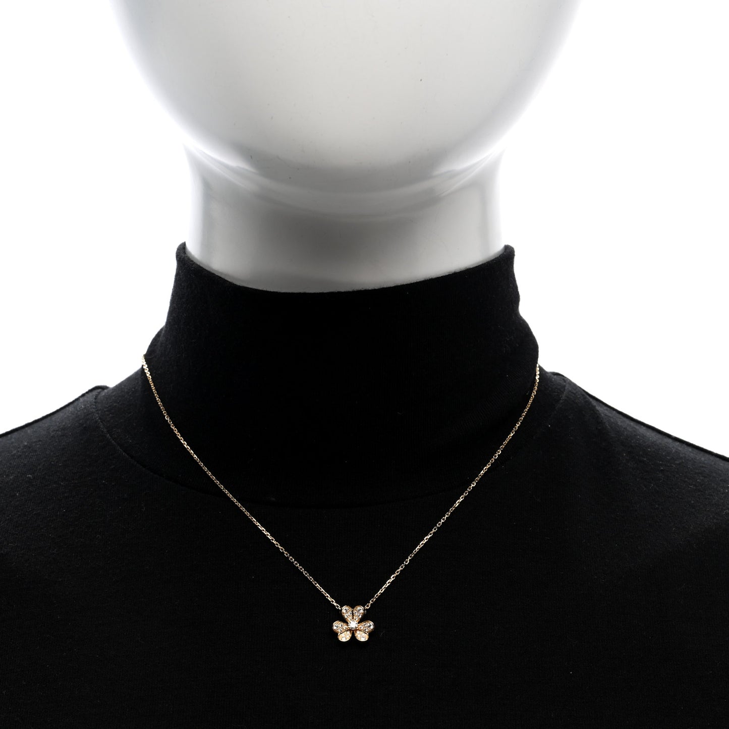18K Yellow Gold Diamond Mini Frivole Pendant Pave Necklace