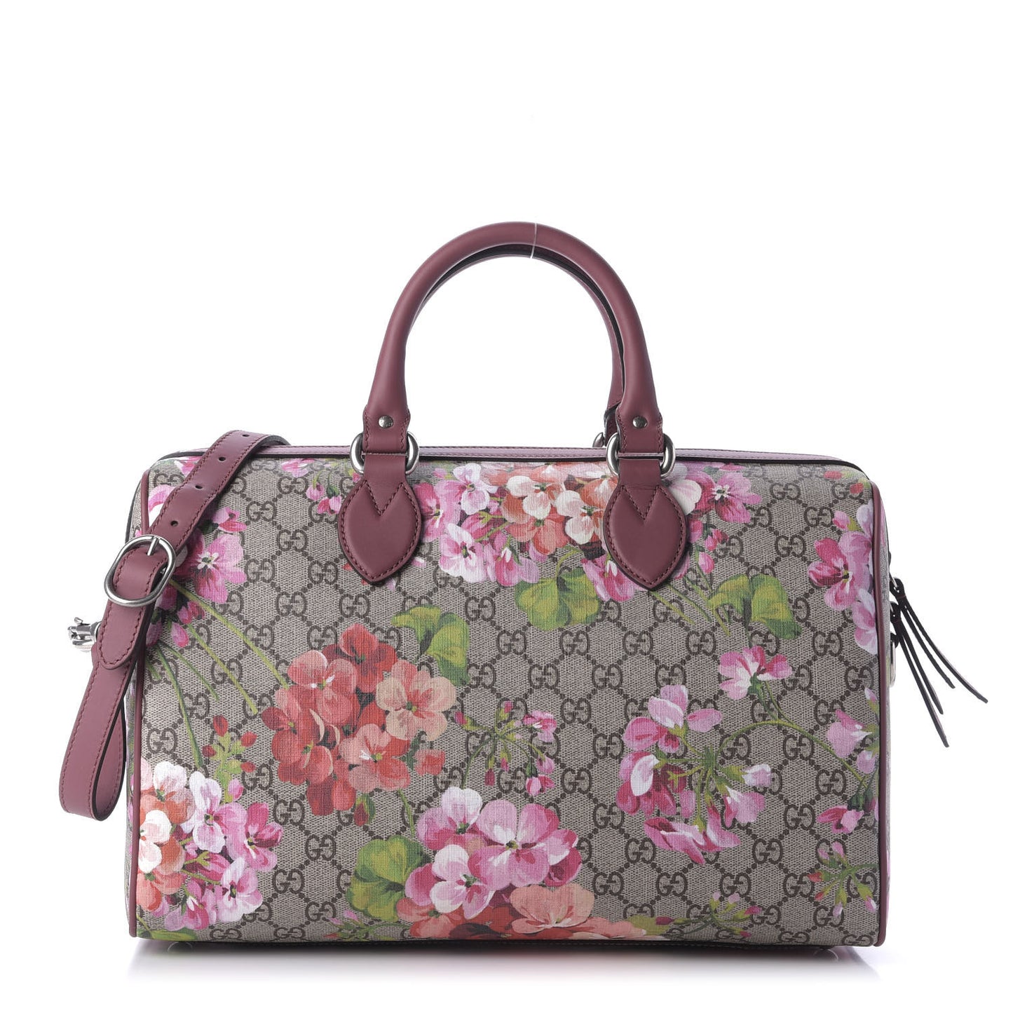 GG Supreme Monogram Blooms Medium Boston Beige Multicolor Dry Rose