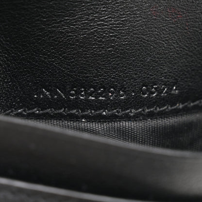 Saint Laurent Shiny Calfskin Crocodile Embossed Monogram Uptown Compact Wallet Black 7 of 7
