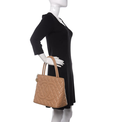 Chanel Caviar Quilted Medallion Tote Beige 2 of 10