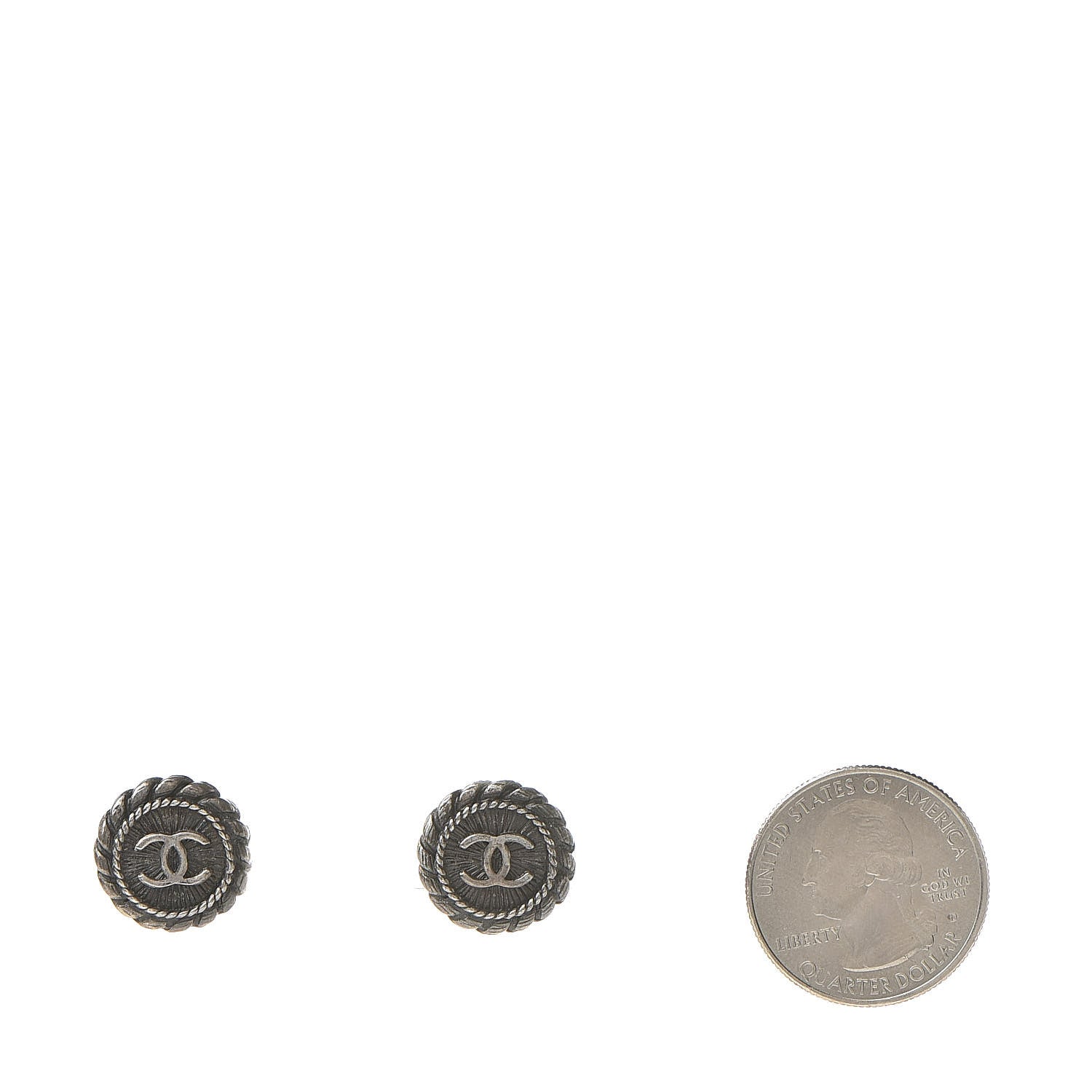 Chanel Ruthenium CC Stud Earrings 2 of 5