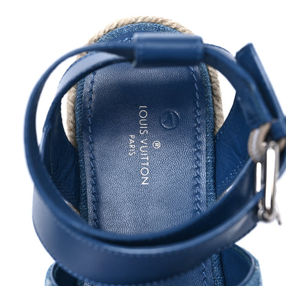 Louis Vuitton Monogram Denim Starboard Espadrille Flat Sandal 36 Blue 7 of 8