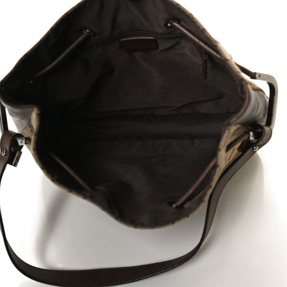 Gucci Monogram Small Drawstring Shoulder Bag Dark Brown 5 of 11