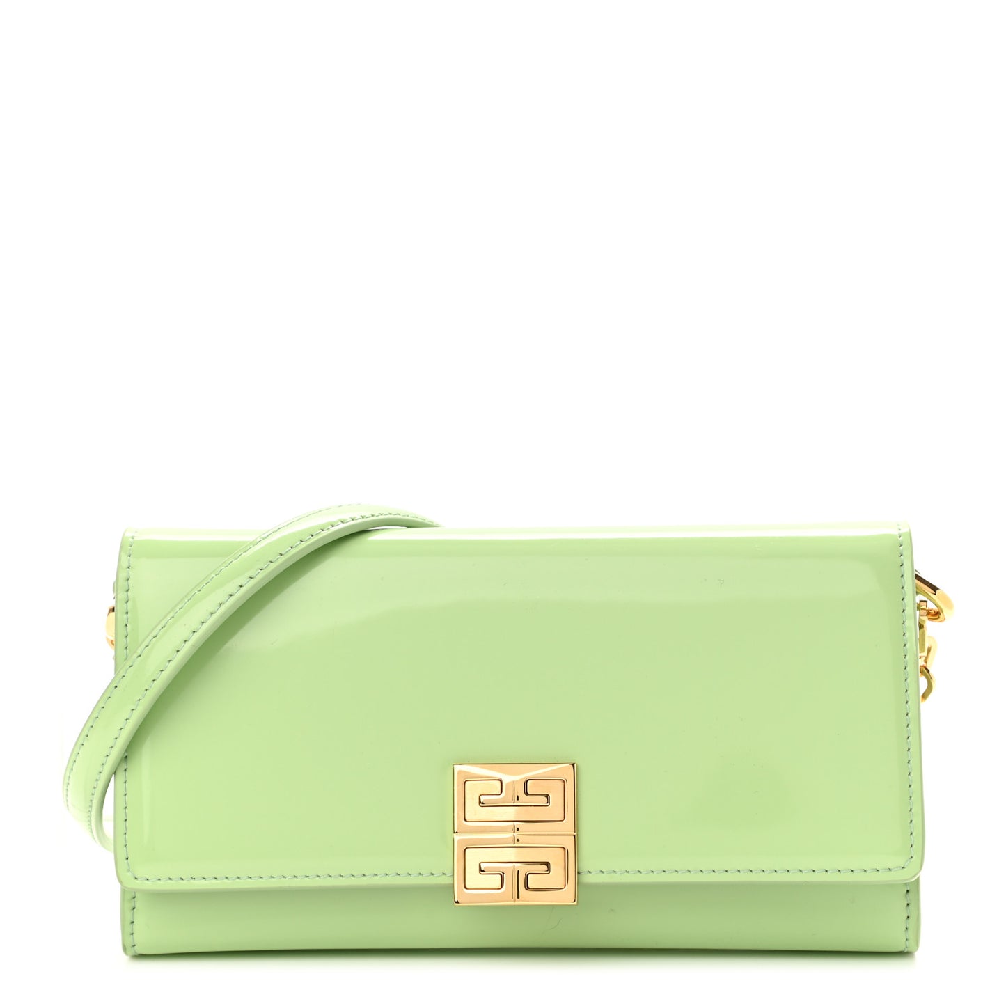 Shiny Calfskin 4G Wallet on Chain Pistachio