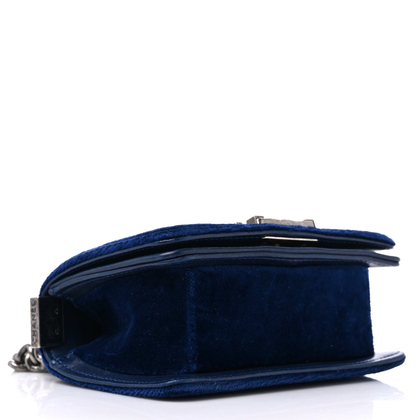 Velvet Quilted Mini Boy Flap Navy