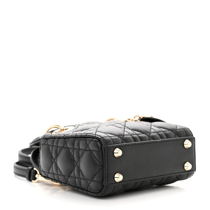 Christian Dior Lambskin Cannage Micro Lady Dior Black 4 of 9