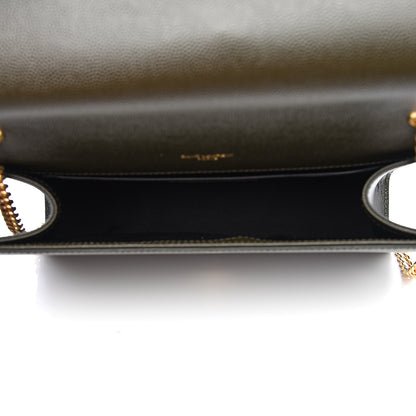 Saint Laurent Grain De Poudre Medium Classic Monogram Kate Satchel Dark Tea 4 of 9
