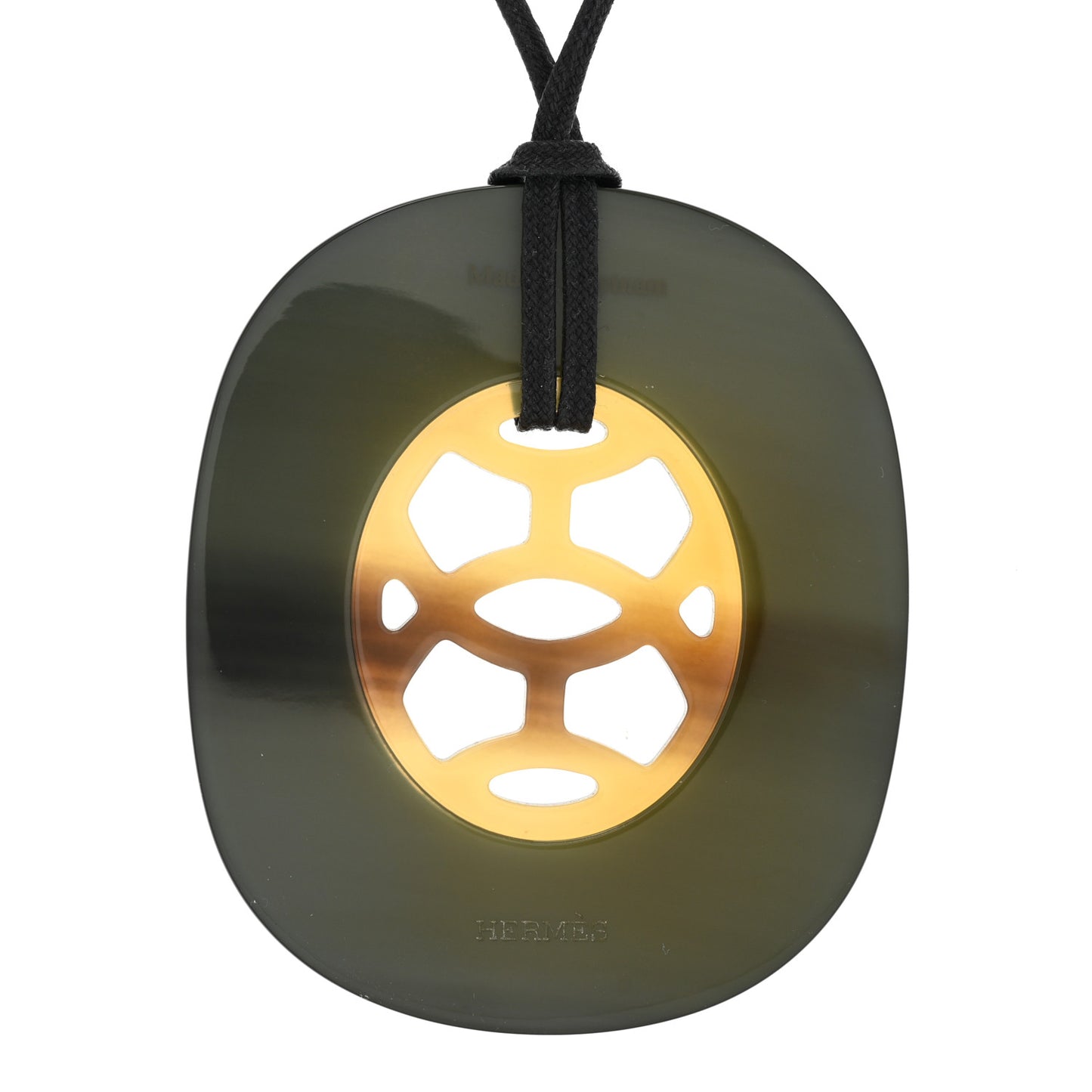Buffalo Horn Lacquer Lift Necklace PM Black