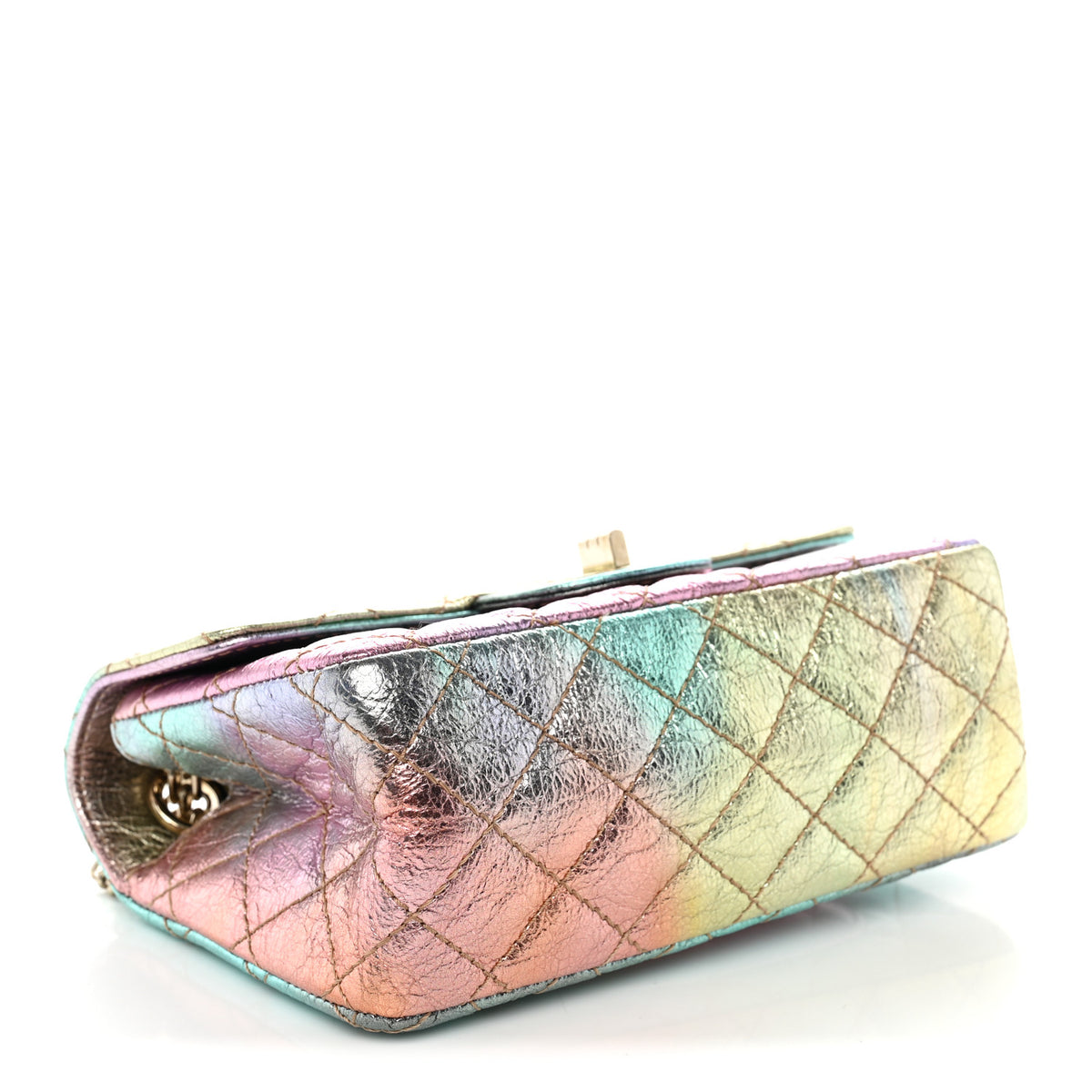 Metallic Goatskin Quilted Mini 2.55 Reissue Flap Multicolor