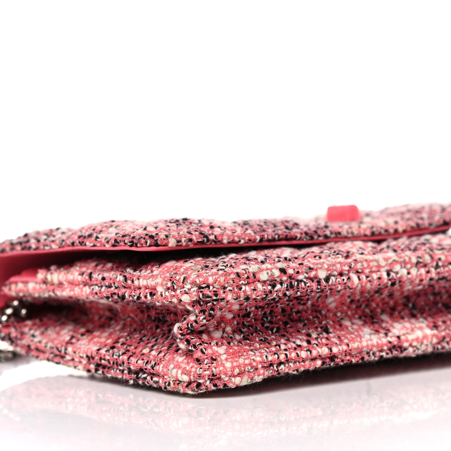 Chanel Tweed Quilted Reissue Wallet On Chain WOC Pink 9 of 12