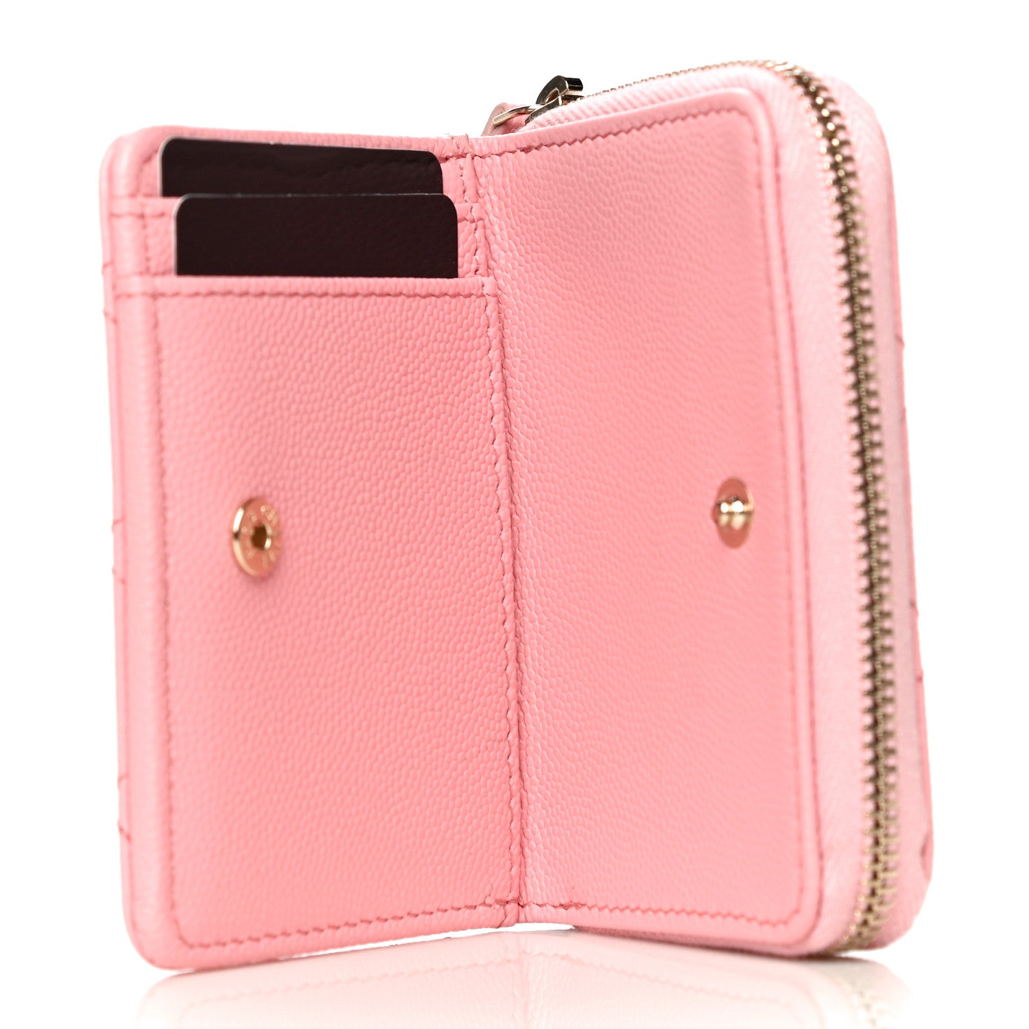 Chanel Caviar Quilted Compact Zipped Wallet Pink 6 of 12