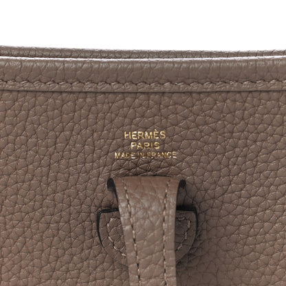 Hermes Taurillon Clemence Amazone Evelyne TPM Beige De Weimar Gris Etain 6 of 10