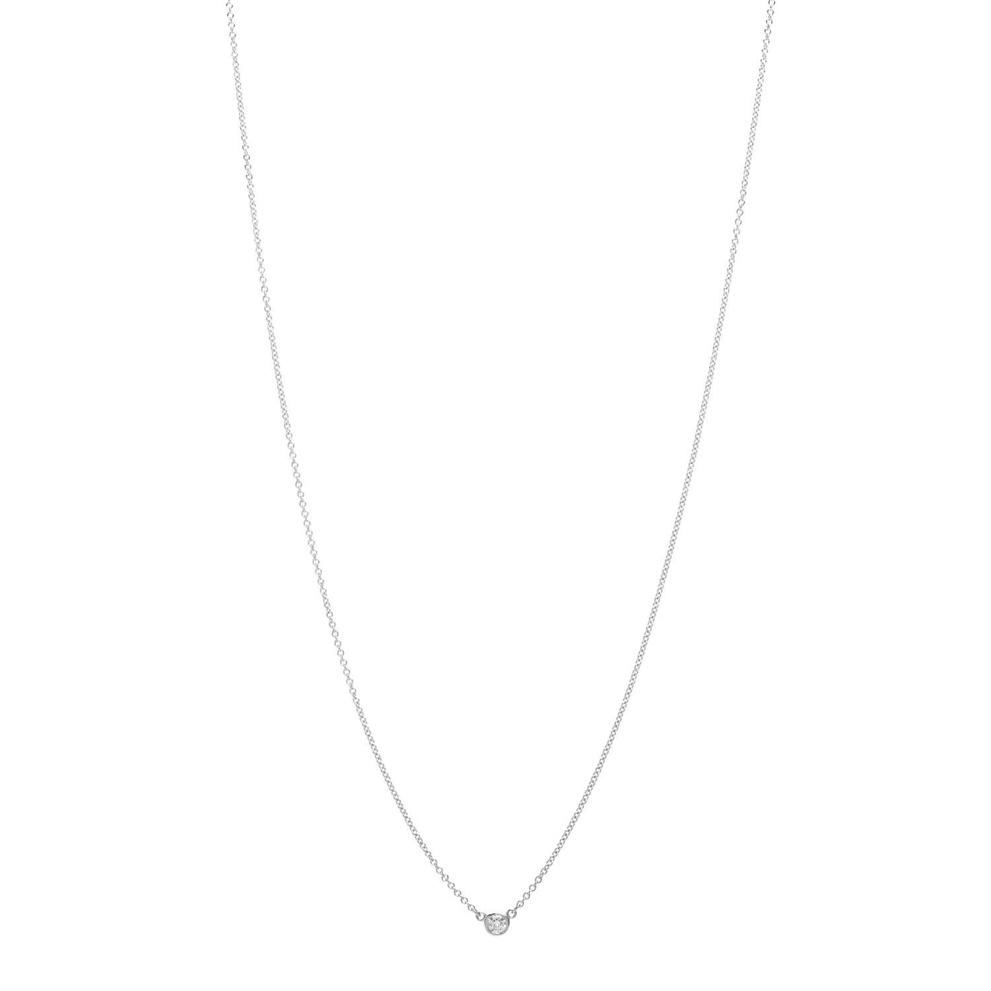 Platinum Diamond .08ct Elsa Peretti Diamonds by the Yard Pendant Necklace