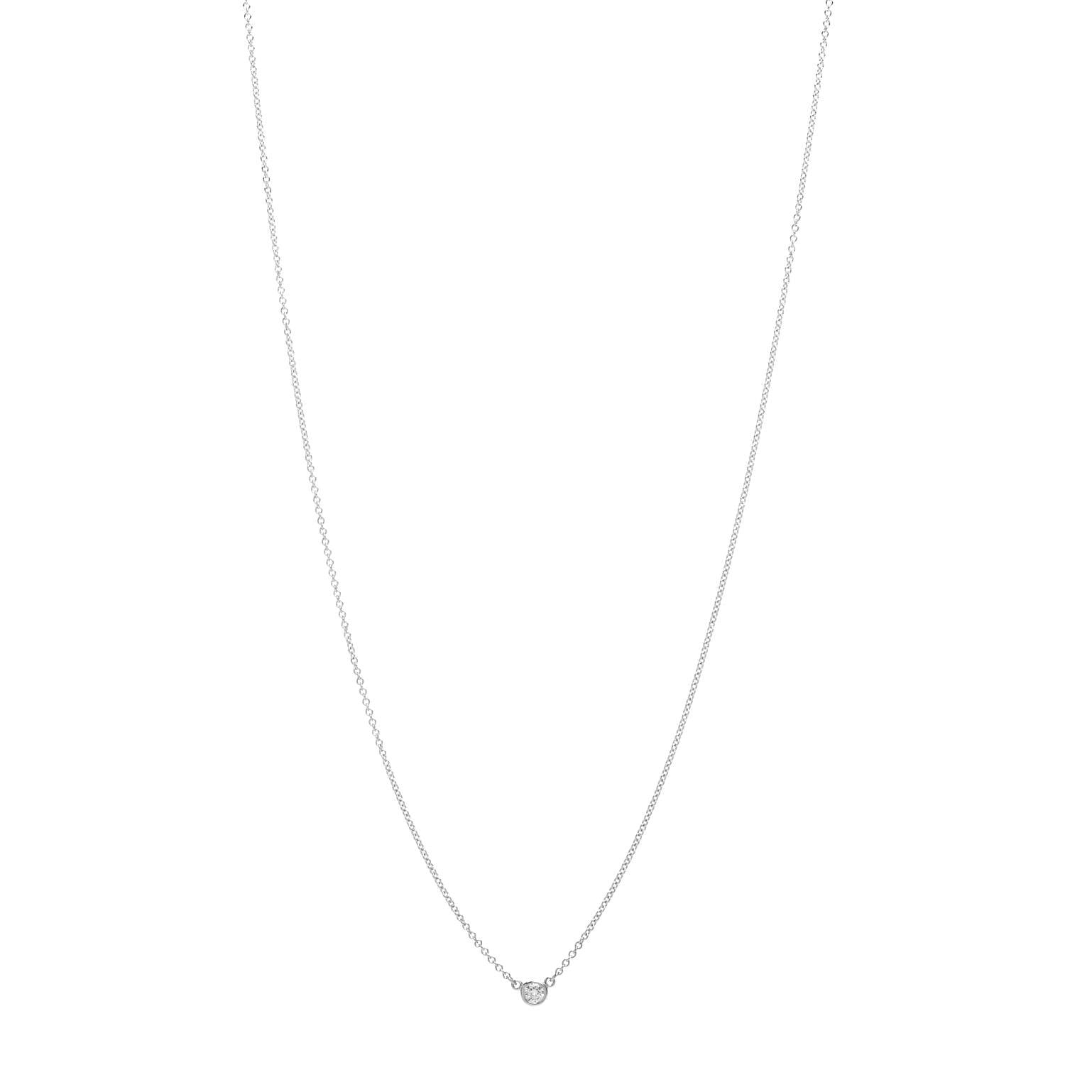 Tiffany Platinum Diamond .08ct Elsa Peretti Diamonds by the Yard Pendant Necklace 1 of 4