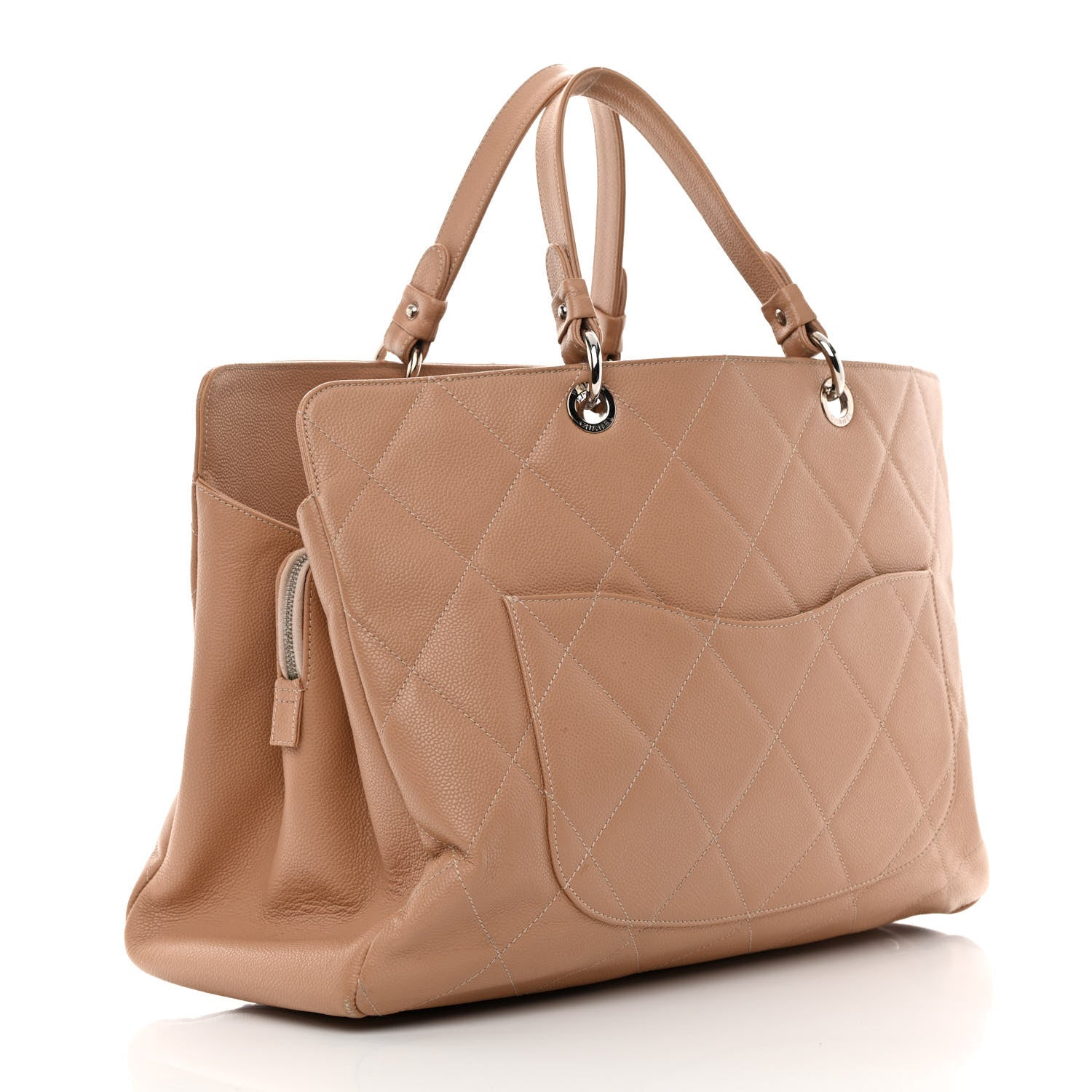 Chanel Soft Caviar Quilted Large CC Timeless Tote Beige 3 of 25