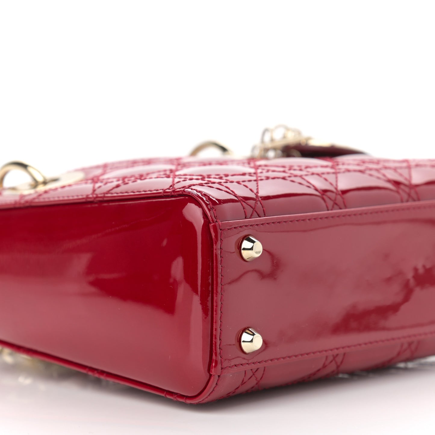 Patent Cannage Mini Lady Dior Red