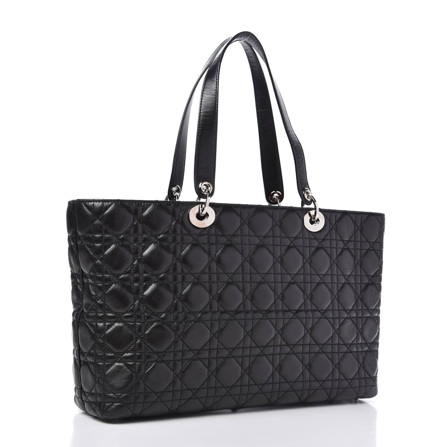 Christian Dior Lambskin Cannage Large Lady Dior Shopper Tote Black 3 of 10