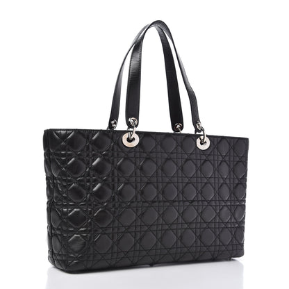 Christian Dior Lambskin Cannage Large Lady Dior Shopper Tote Black 3 of 10