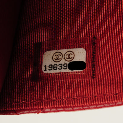 Chanel Caviar Quilted Wallet On Chain WOC Dark Red 8 of 8
