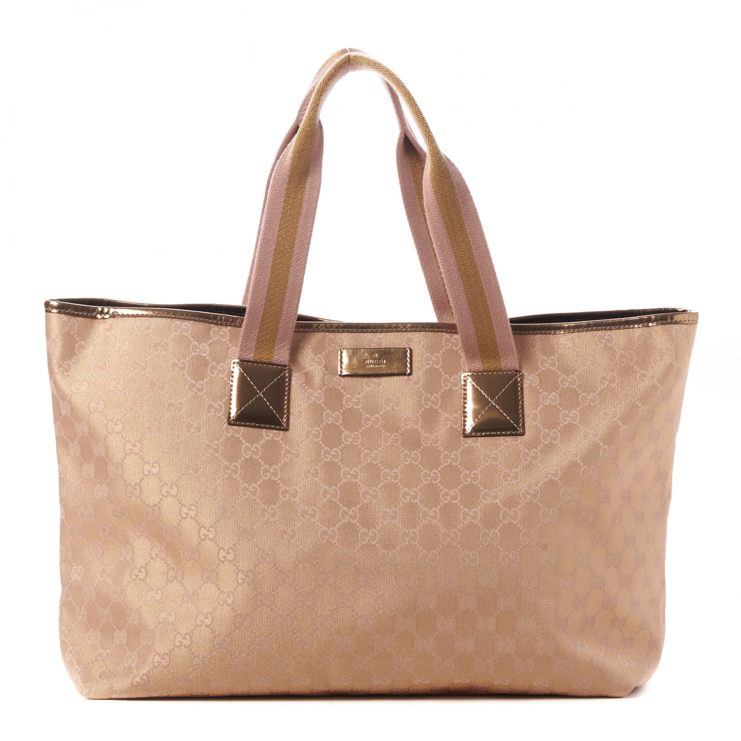 Metallic Monogram Canvas Tote Pink Gold