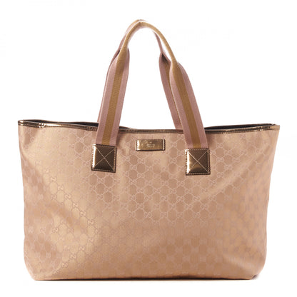 Gucci Metallic Monogram Canvas Tote Pink Gold 1 of 10