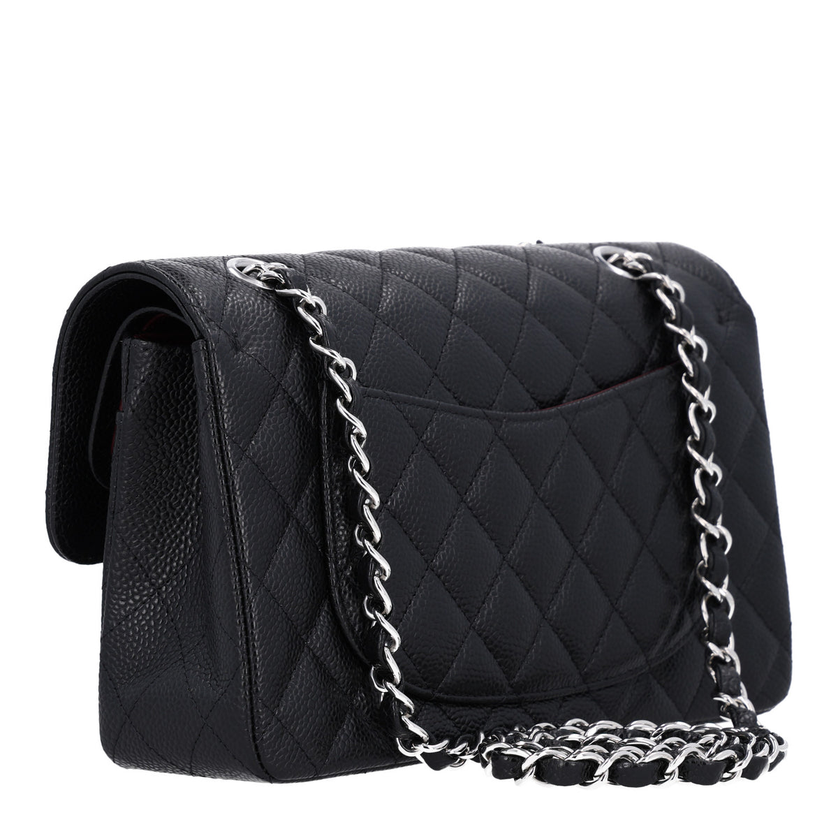 Caviar Quilted Small Double Flap Black